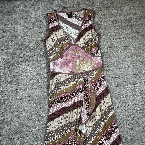 Vintage Y2K Mix It Patterned Hi Low Midi Women’s Floral Dress - Picture 3 of 6